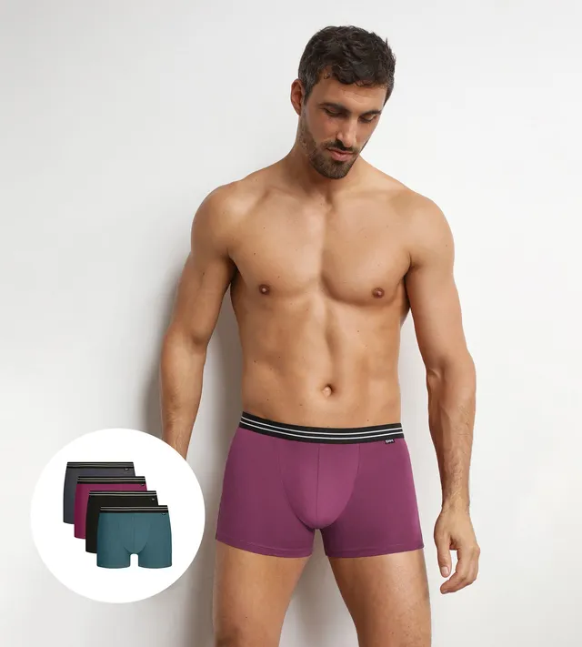 dim-lot-de-4-boxers-homme-fusion-ecodim-coton-stretch-multicolore image 1