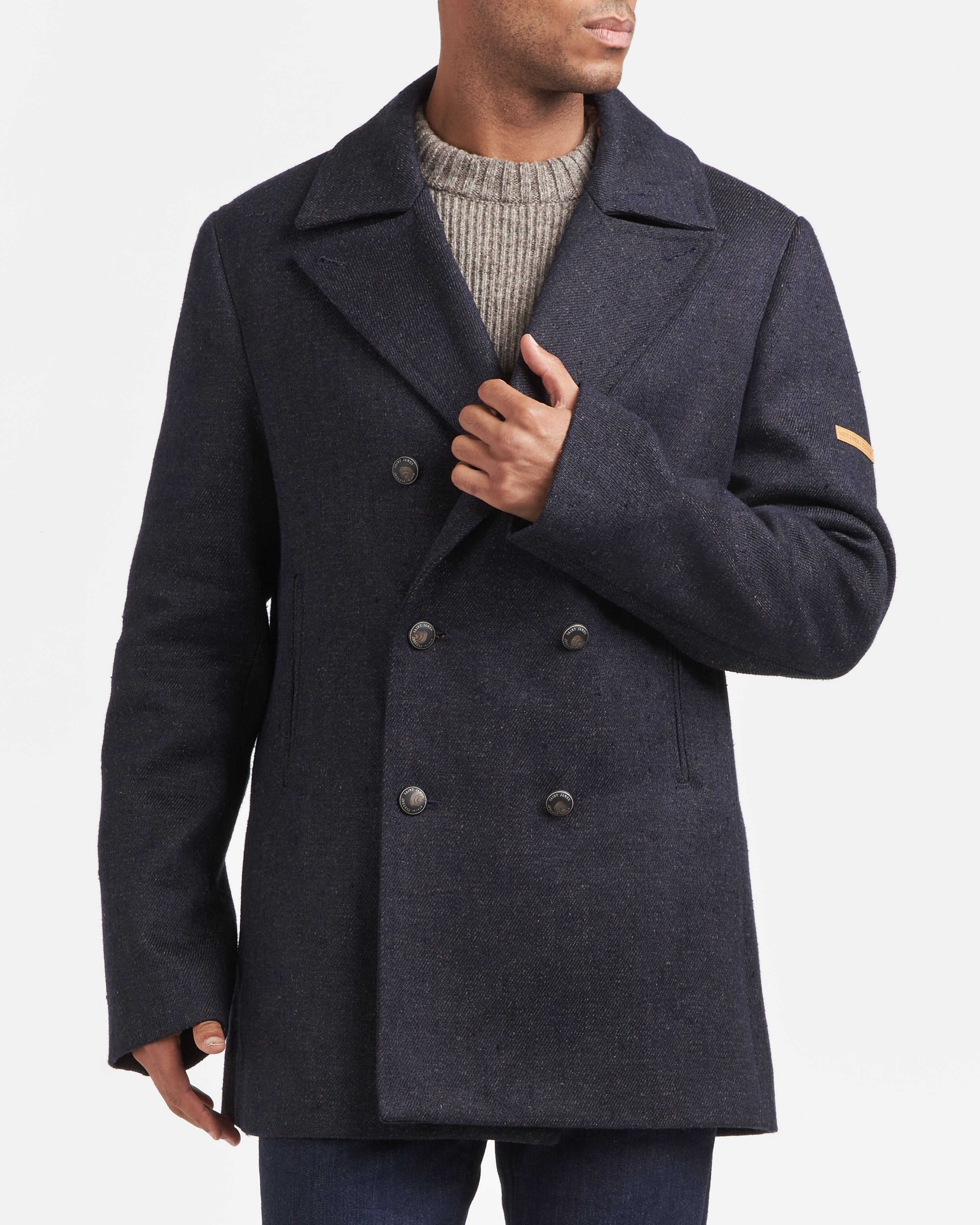 atelier-tuffery-x-saint-james-caban-h-ritage-homme-chanvre-laine-bleu-fonc image 2