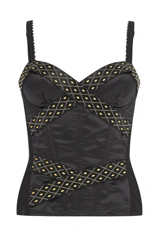 cadolle-vivaldi-corset-satin-noir image 1