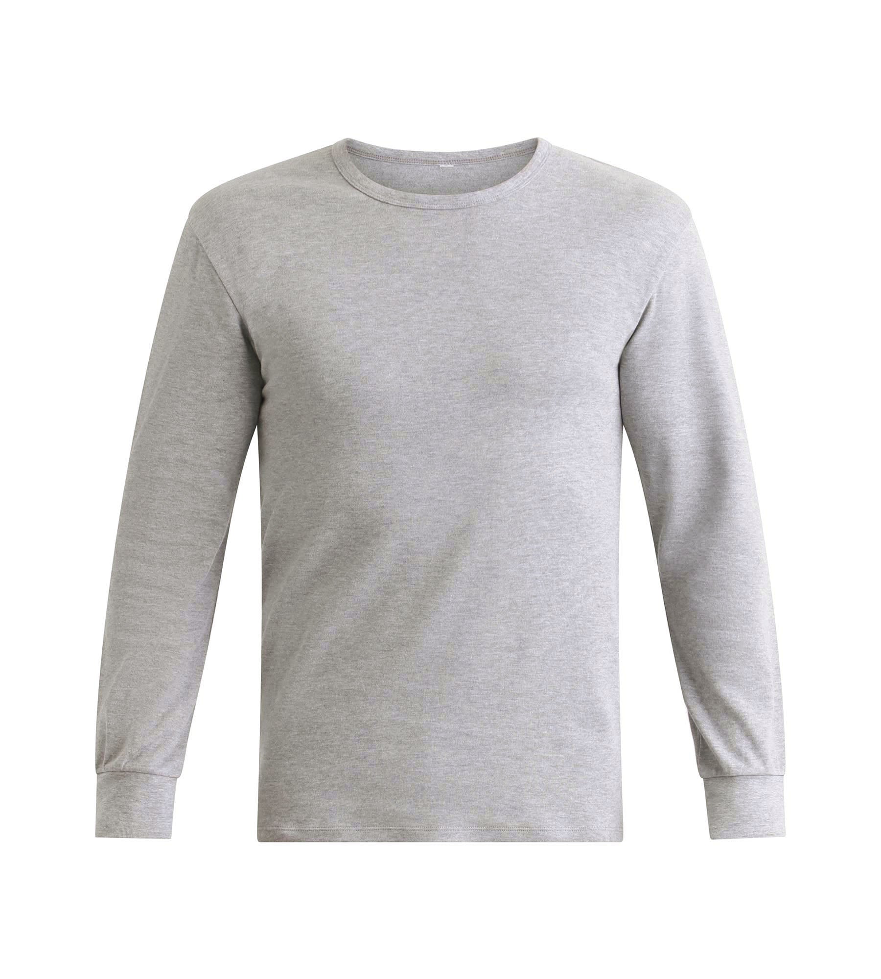 dim-thermal-t-shirt-homme-manches-longues-coton-gris-chin image 3
