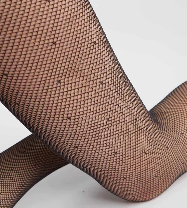 dim-style-collant-femme-voile-pois-noir-sexy image 1