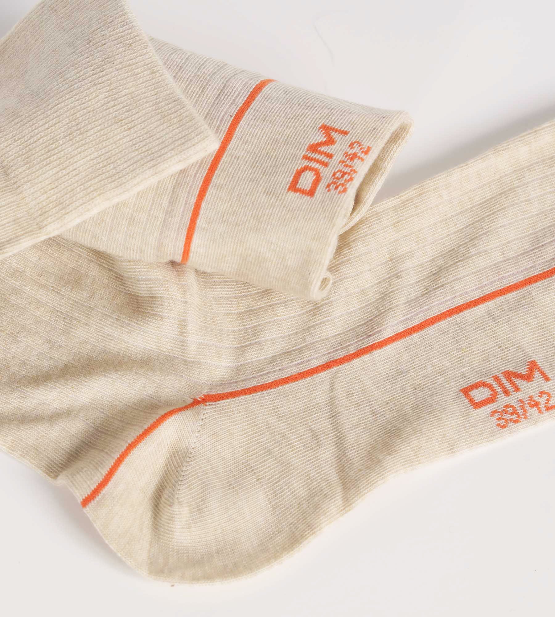 dim-mode-chaussettes-homme-coton-c-tel-beige-liser-orange image 3
