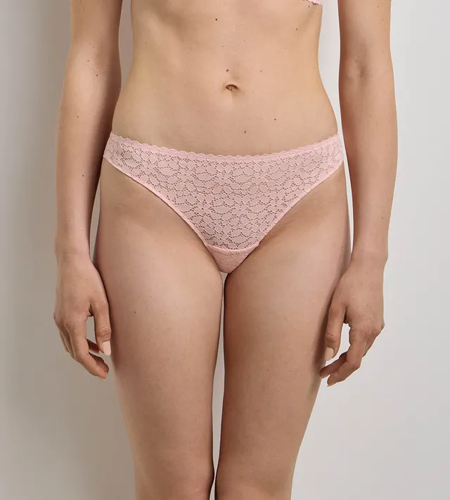 dim-daily-dentelle-tanga-femme-rose-p-tale image 1