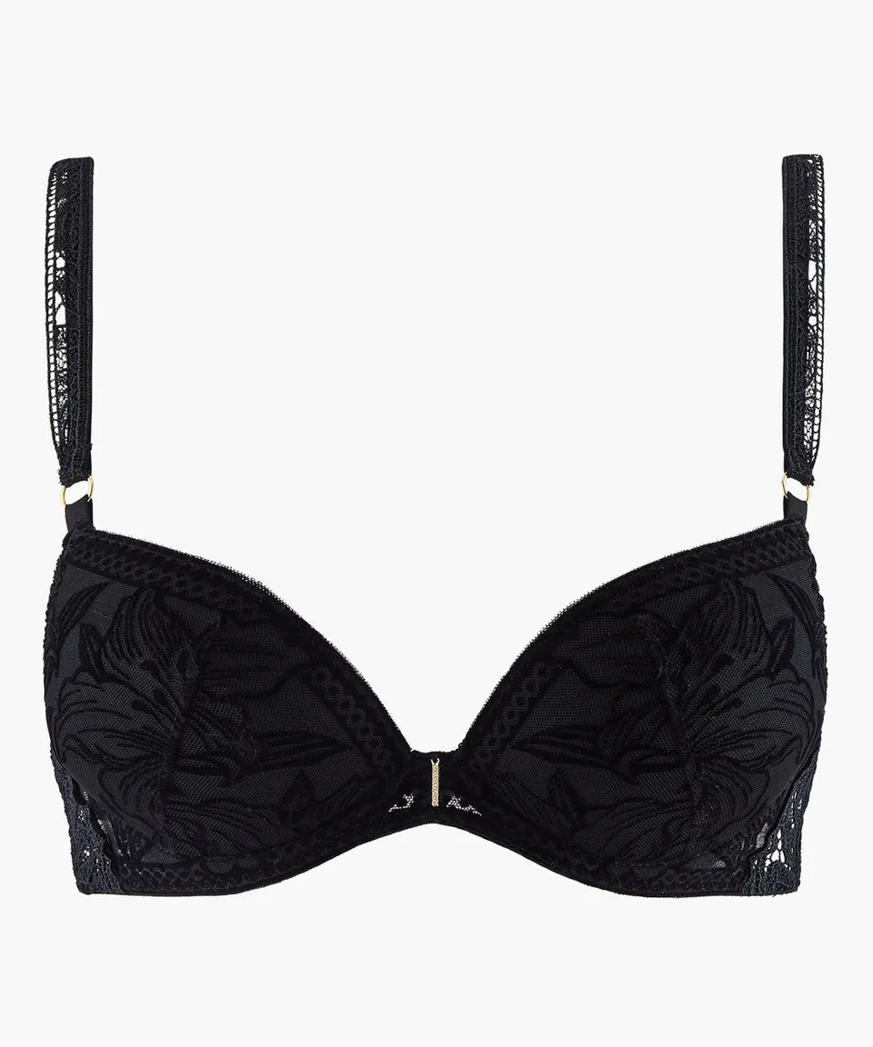 aubade-c-ur-corps-soutien-gorge-push-up-noir-3 image 1