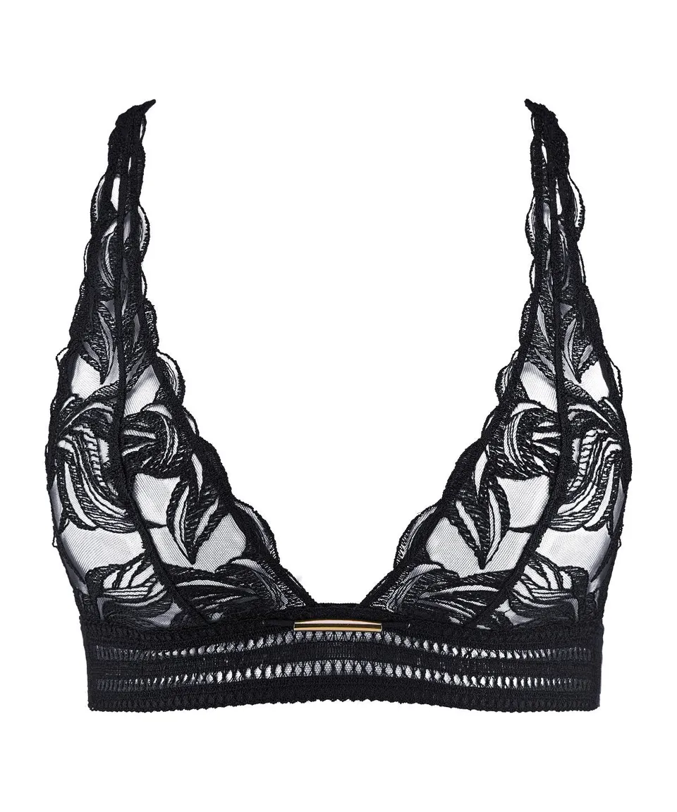 aubade-into-the-groove-soutien-gorge-triangle-bralette-broderie-v-g-tale-noir image 1