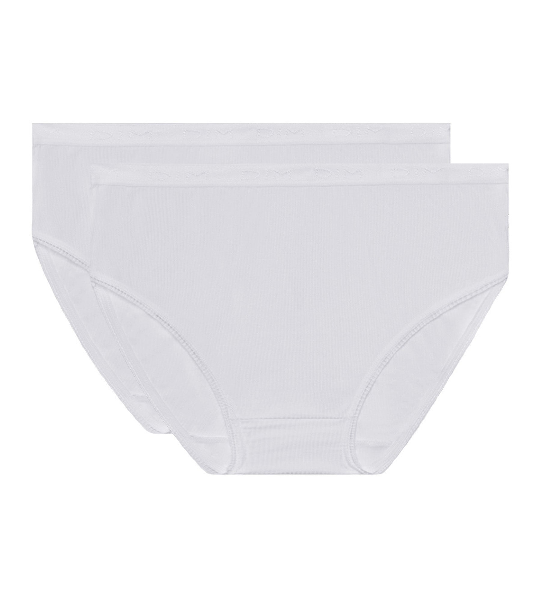 dim-lot-de-2-slips-blancs-femme-pur-coton-taille-haute image 5