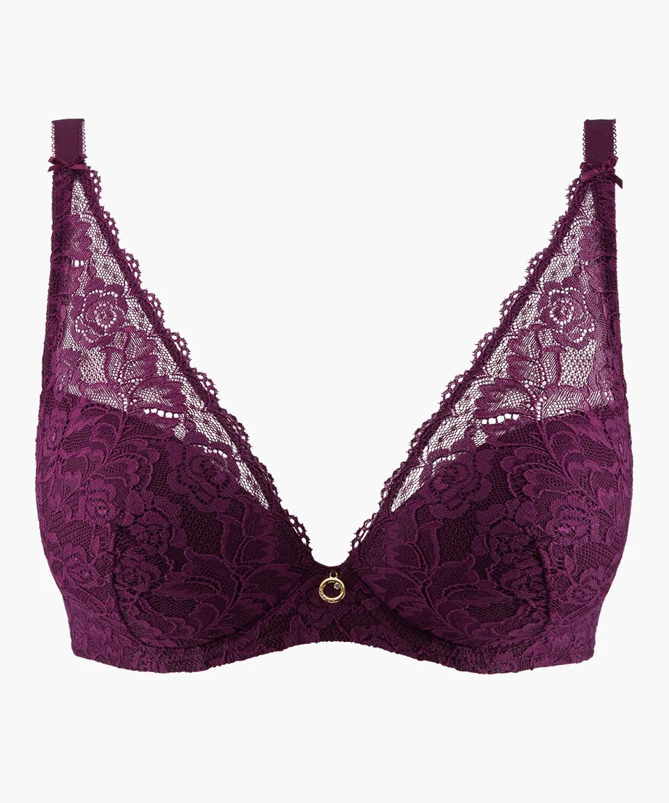 aubade-rosessence-soutien-gorge-plunge-foulard-berry image 1