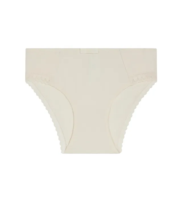 dim-daily-culotte-fille-microfibre-et-dentelle-ivoire image 1
