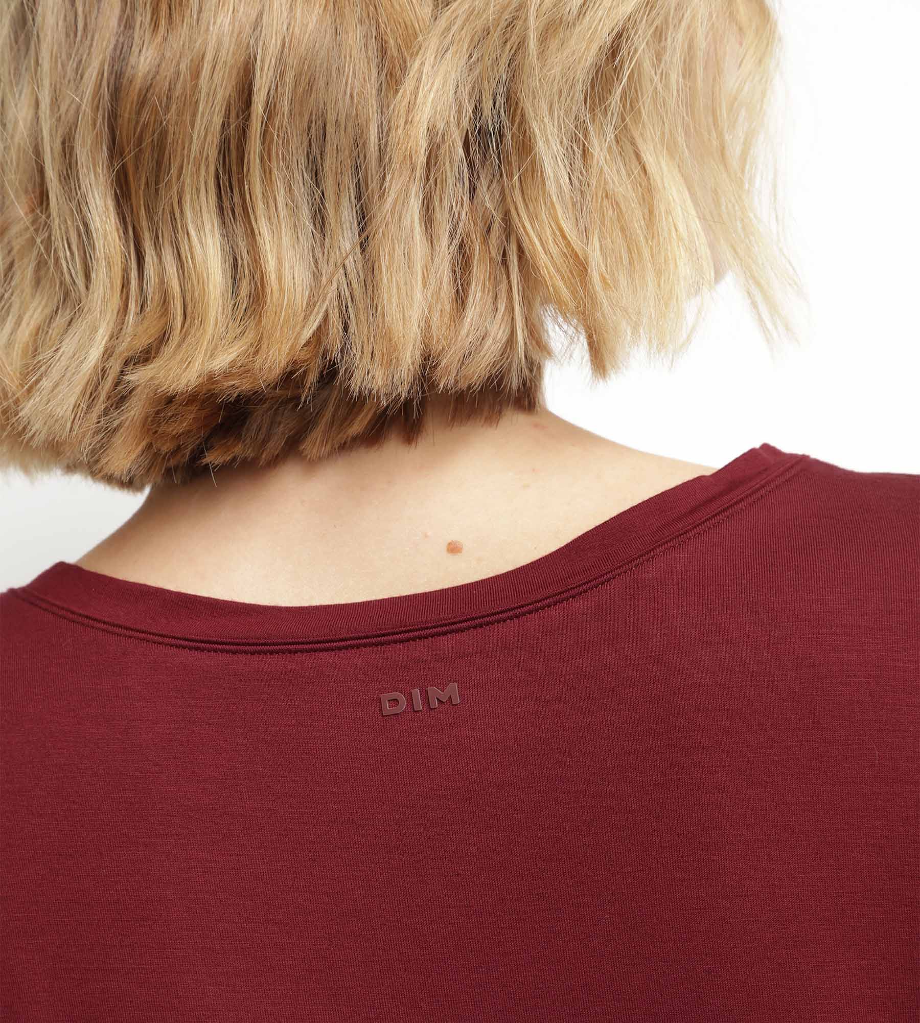 dim-move-t-shirt-de-sport-femme-viscose-bordeaux-dos-ouvert image 6