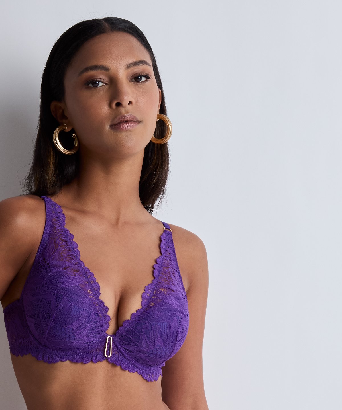 aubade-flowermania-soutien-gorge-plunge-poison-purple image 3