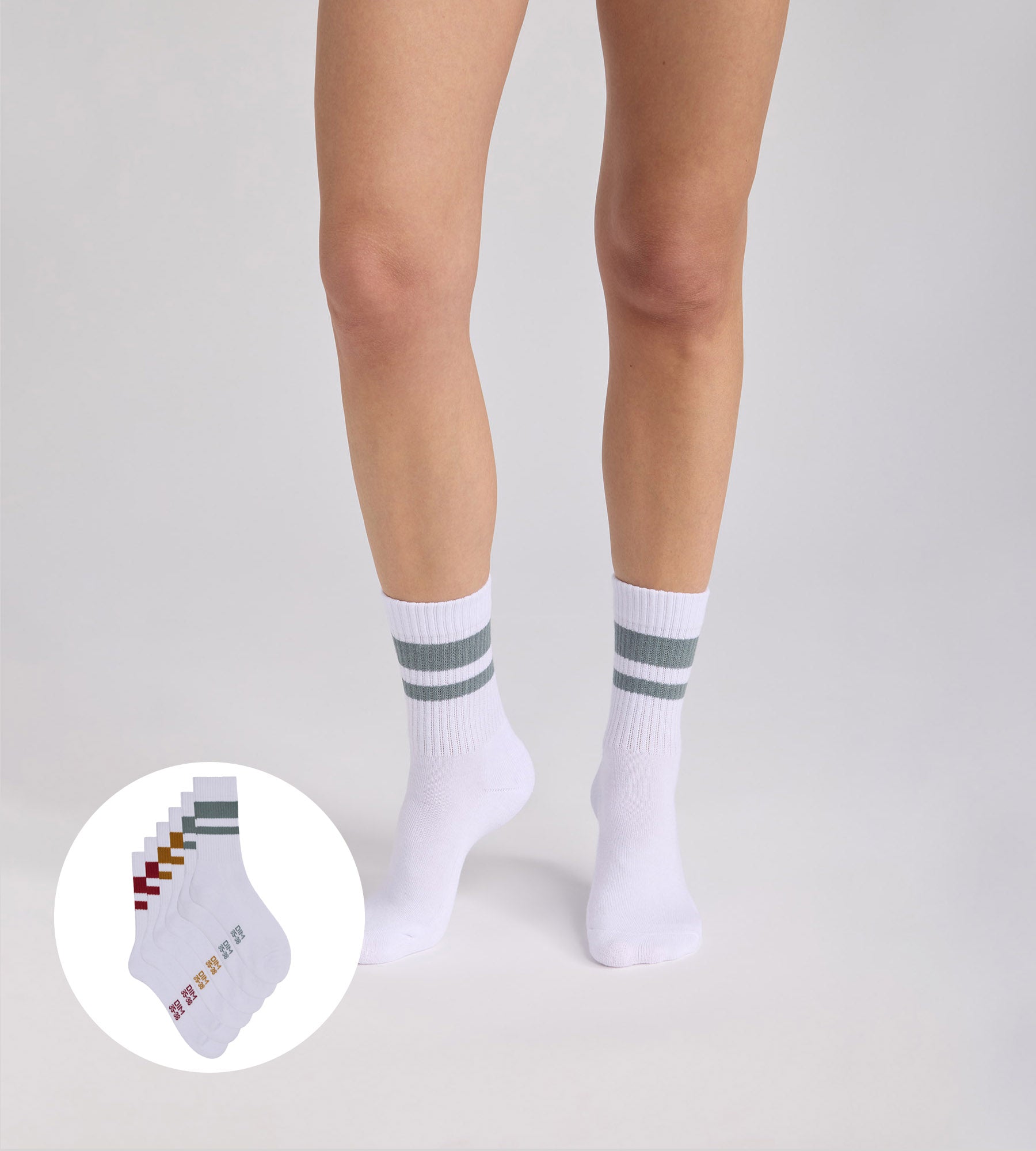 dim-lot-de-3-chaussettes-femme-coton-ecodim-sport image 1