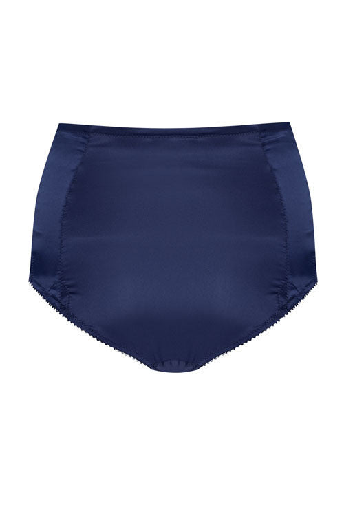 cadolle-gina-culotte-gainante-satin-bleu-nuit-taille-haute image 3