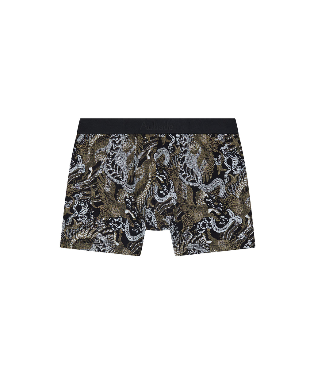 aubade-homme-boxer-hippogriffe-imprim-dor-sur-noir image 1