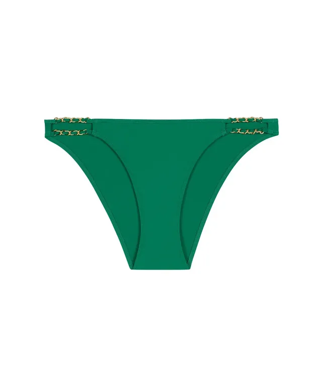 aubade-sparkling-treasure-bas-de-maillot-taille-basse-palm-green image 1