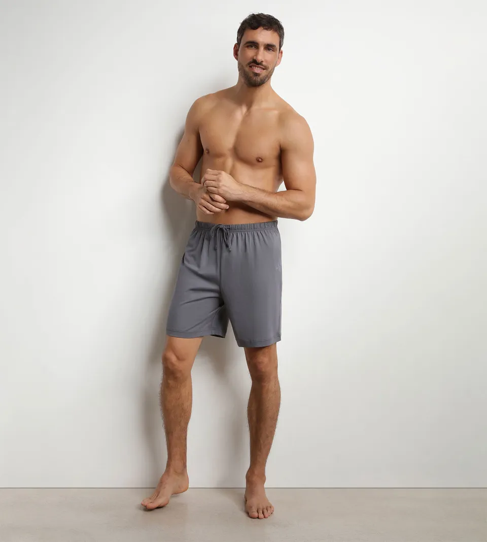 dim-nightwear-short-de-pyjama-homme-jersey-gris-fonc image 1