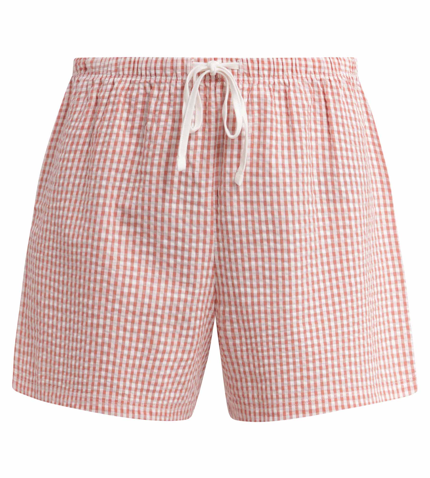 dim-nightwear-short-de-pyjama-femme-vichy-seersucker-abricot-cru image 4