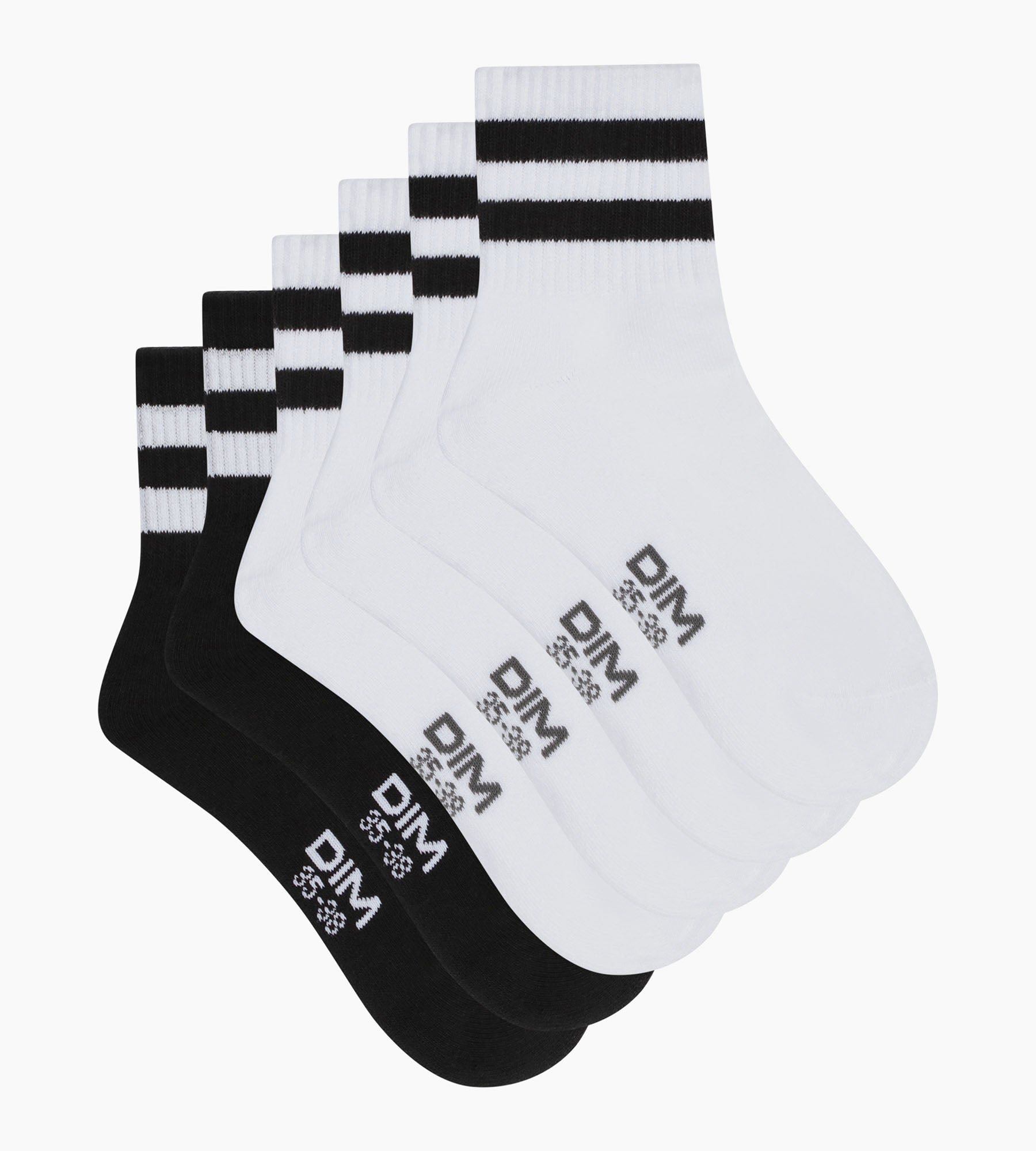 dim-ecodim-sport-lot-3-paires-chaussettes-femme-blanc-noir-coton image 2