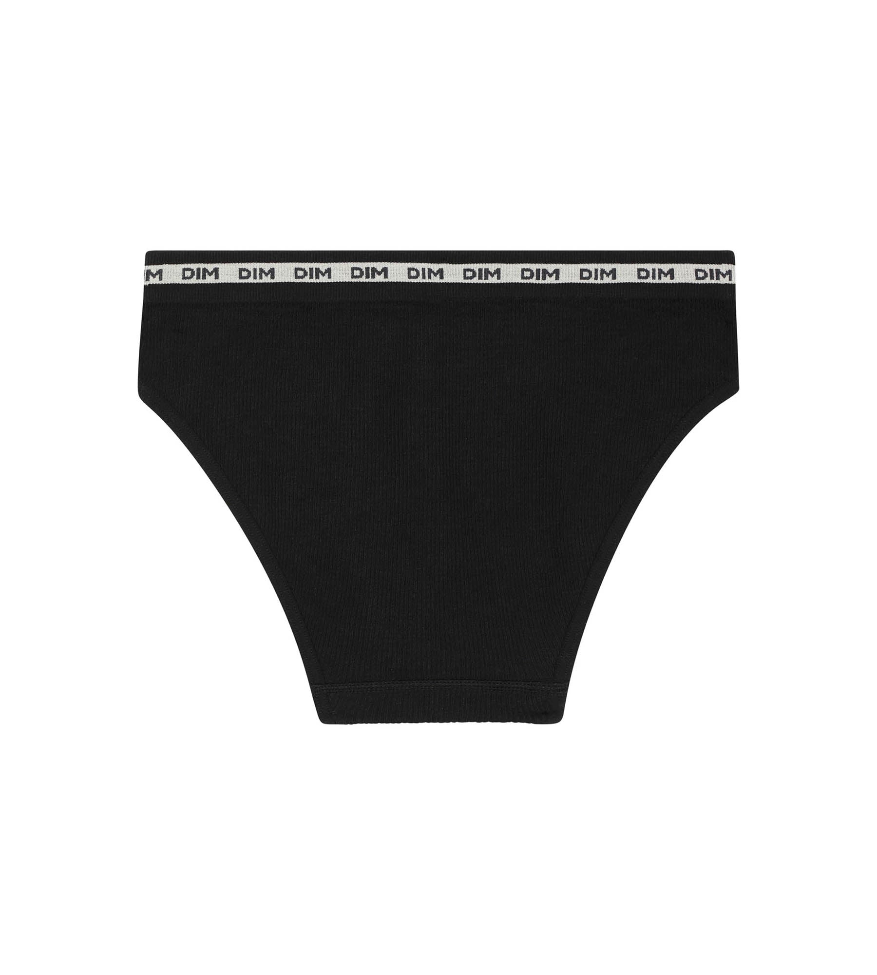 dim-icons-slip-fille-tissu-c-tel-noir-ceinture-beige image 2