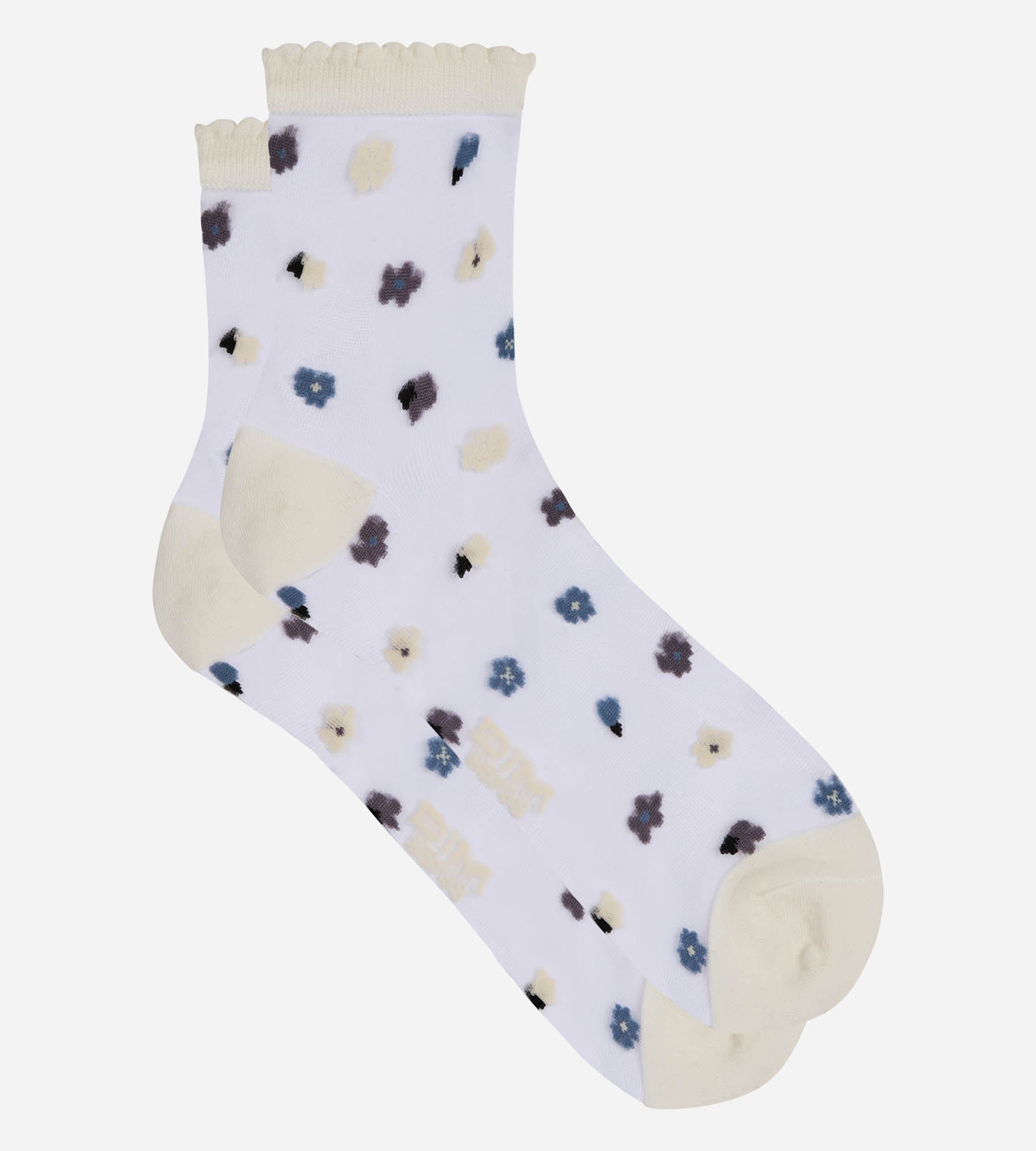 dim-socks-petal-chaussettes-femme-transparentes-imprim-bleu image 2