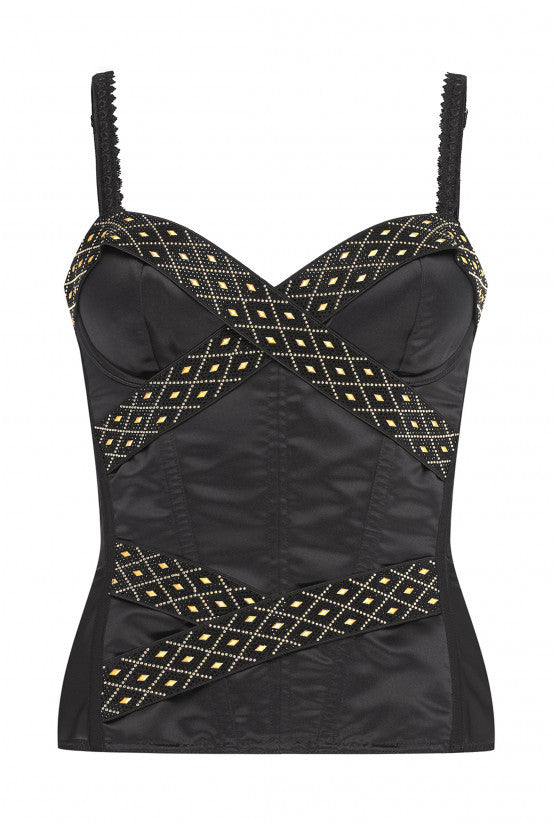 cadolle-vivaldi-corset-satin-noir image 1