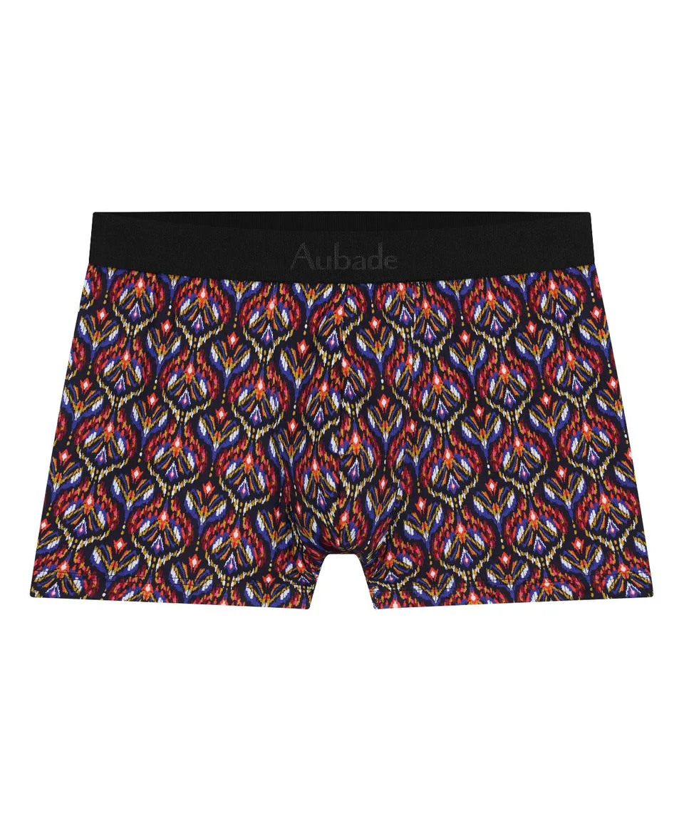 aubade-homme-boxer-ikats-coton-modal-extensible-motif-g-om-trique-color-coupe-se image 1