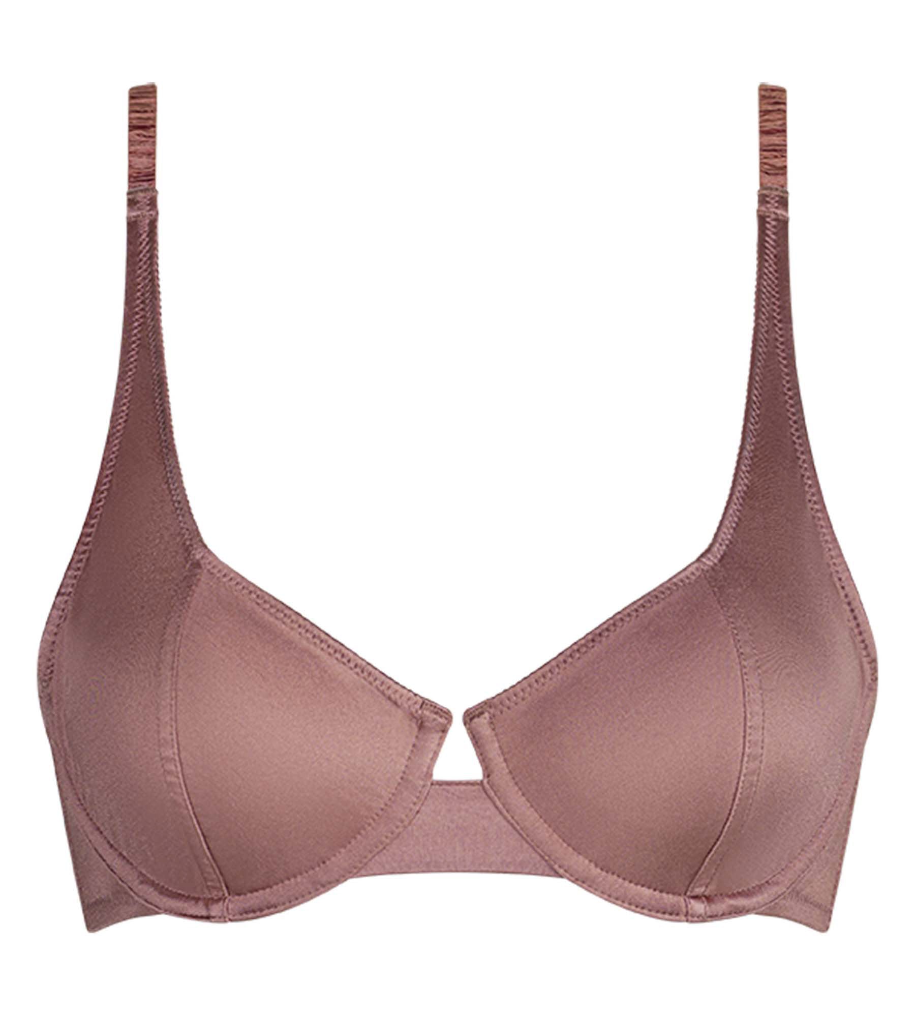 dim-chocolove-soutien-gorge-balconnet-armatures-dentelle-marron image 6