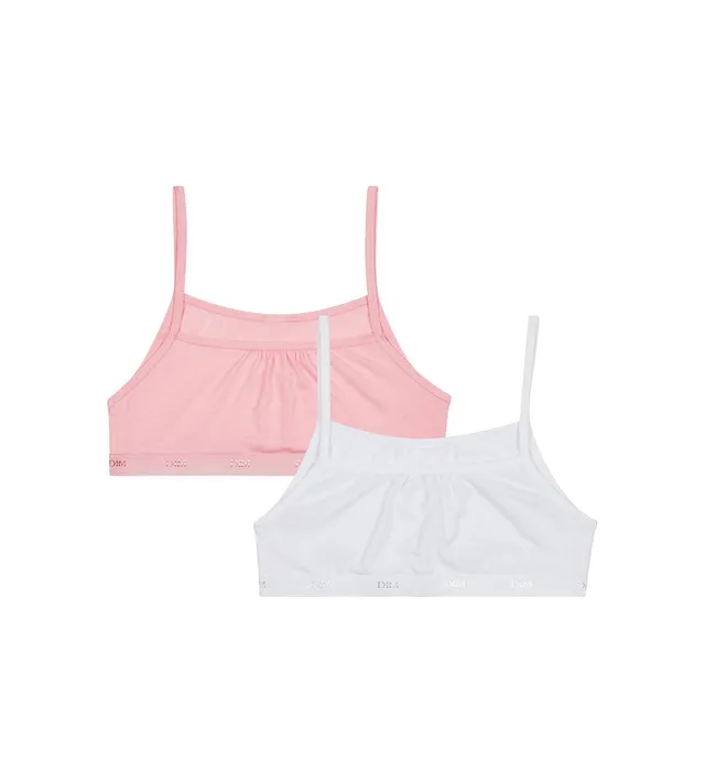 dim-les-pockets-ecodim-lot-de-2-brassi-res-filles-coton-stretch-rose-blanc image 1