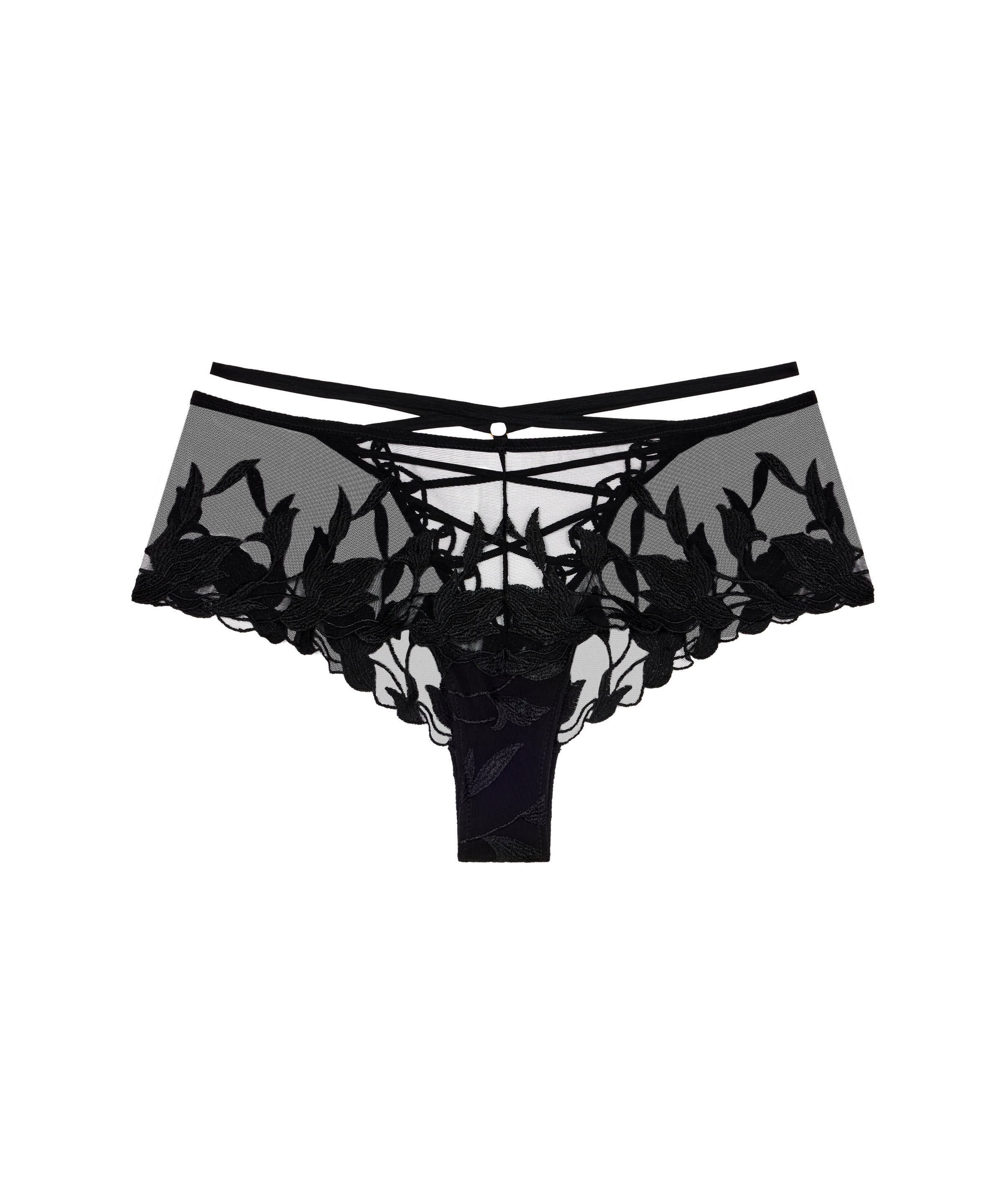 aubade-night-at-paradise-shorty-broderie-obsidian image 1