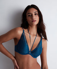 aubade-sumptuous-waves-soutien-gorge-push-up-coques-imperial-blue image 2