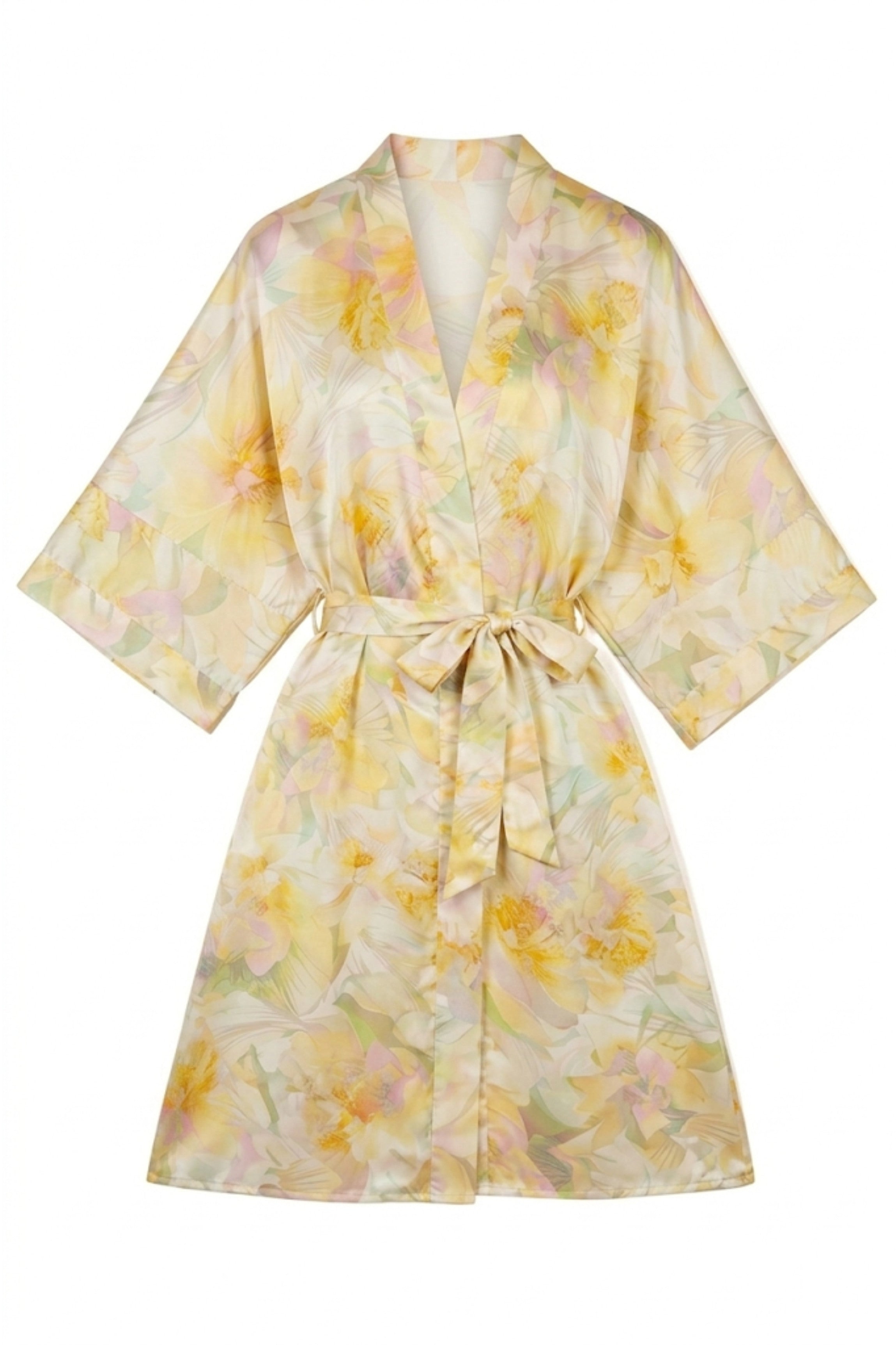 cadolle-eloise-kimono-long-en-soie-jaune image 1