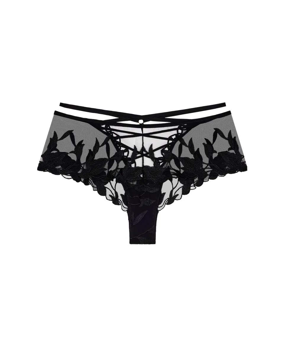 aubade-night-at-paradise-shorty-broderie-obsidian image 1