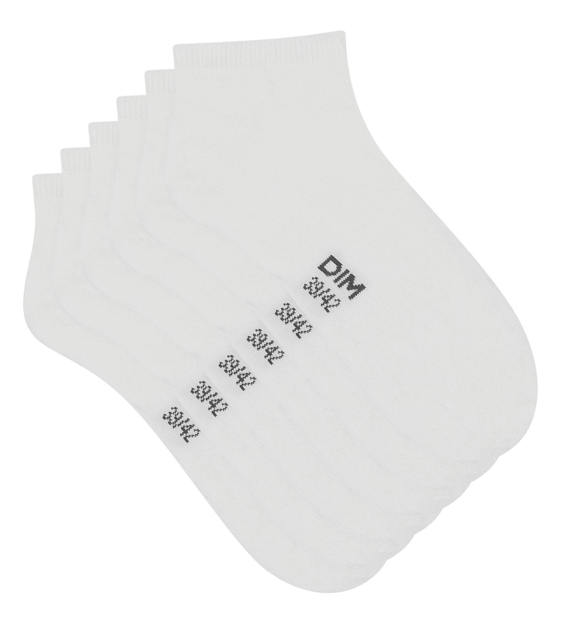 dim-coton-lot-de-3-paires-de-socquettes-femme-courtes-blanc image 2