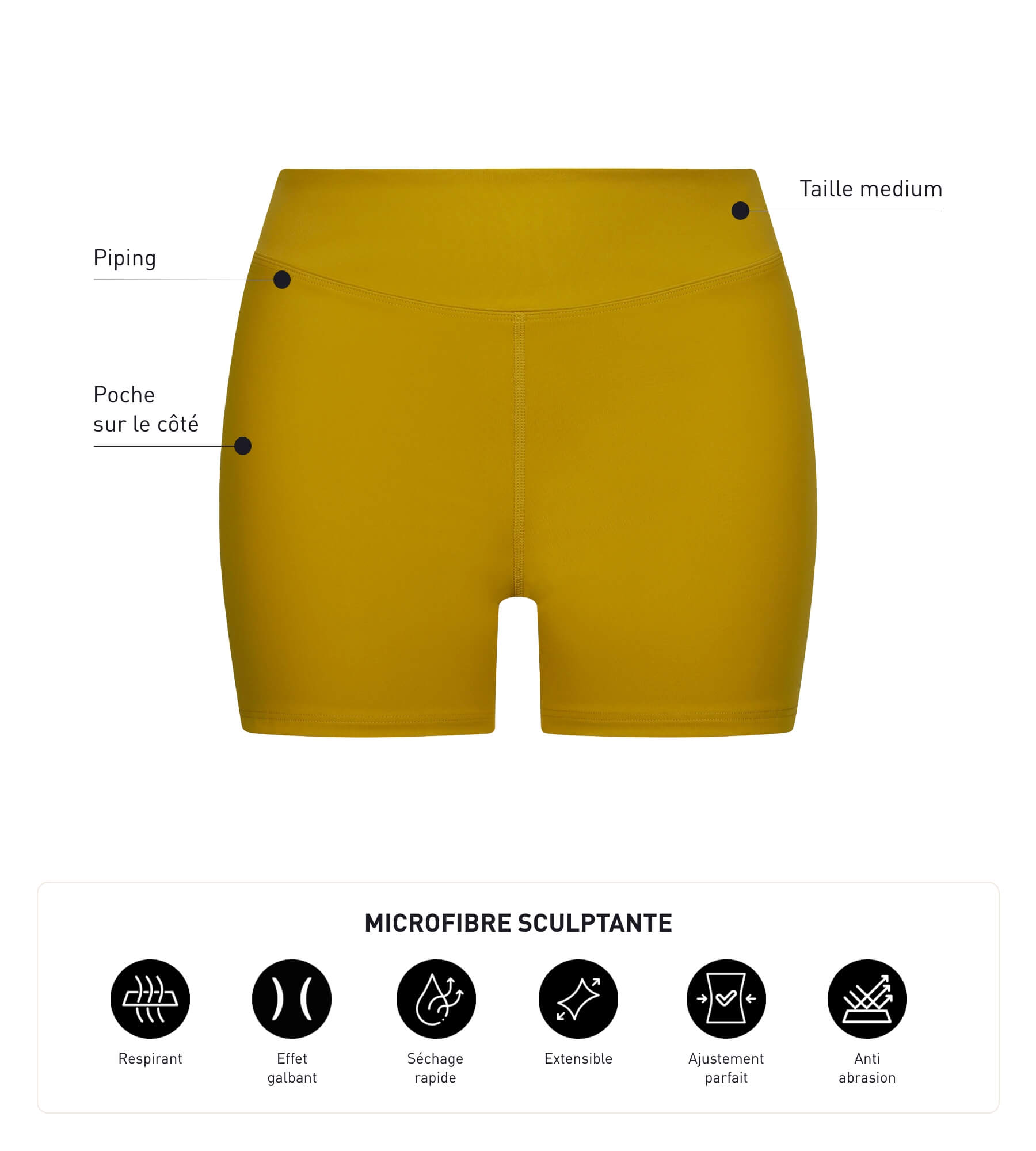 dim-move-shorty-de-sport-femme-microfibre-sculptante-vert-olive image 5