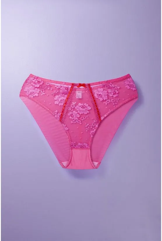 cadolle-mimi-culotte-haute-dentelle-fuchsia-pin-up image 1