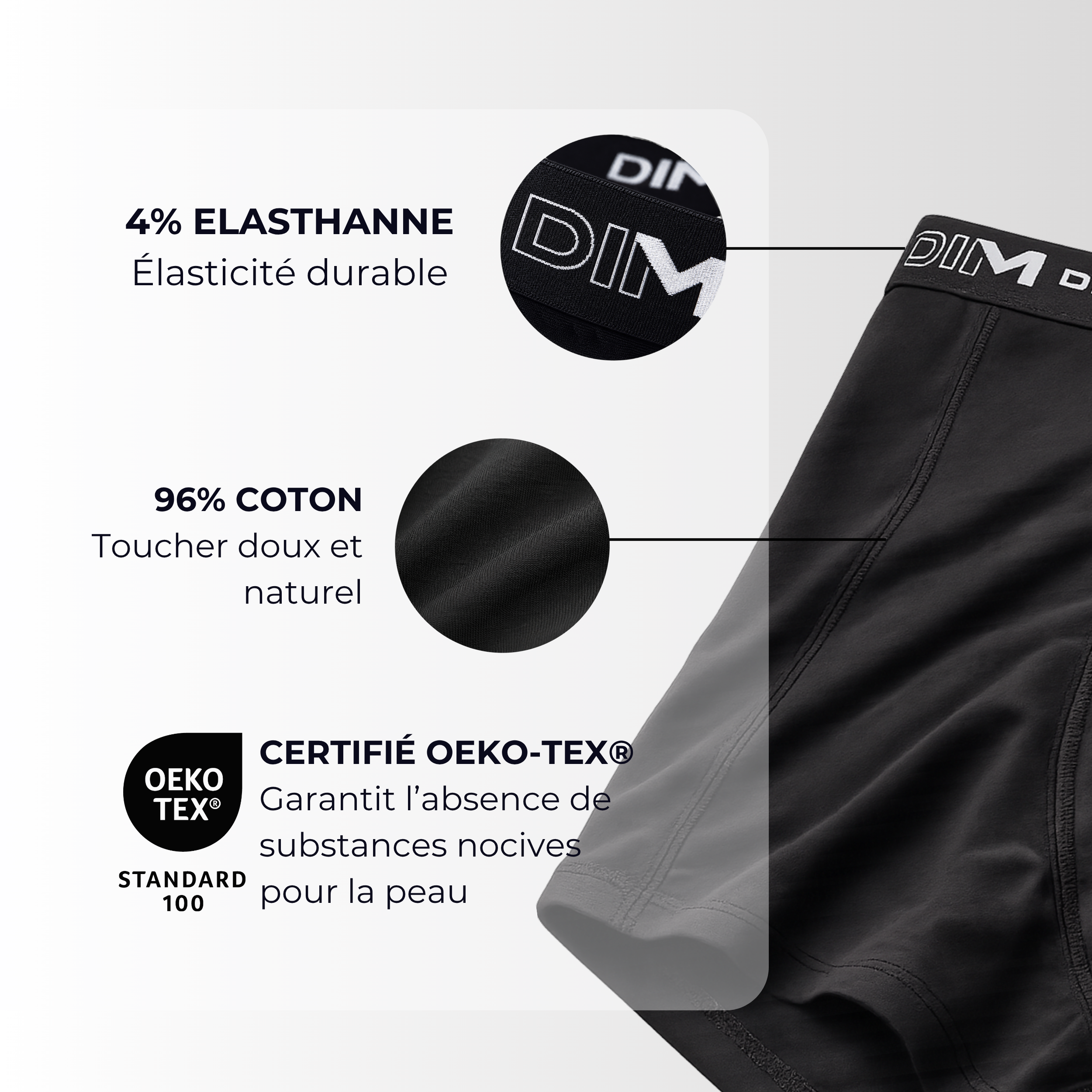 dim-coton-stretch-lot-de-3-boxers-homme-noir-uni image 6