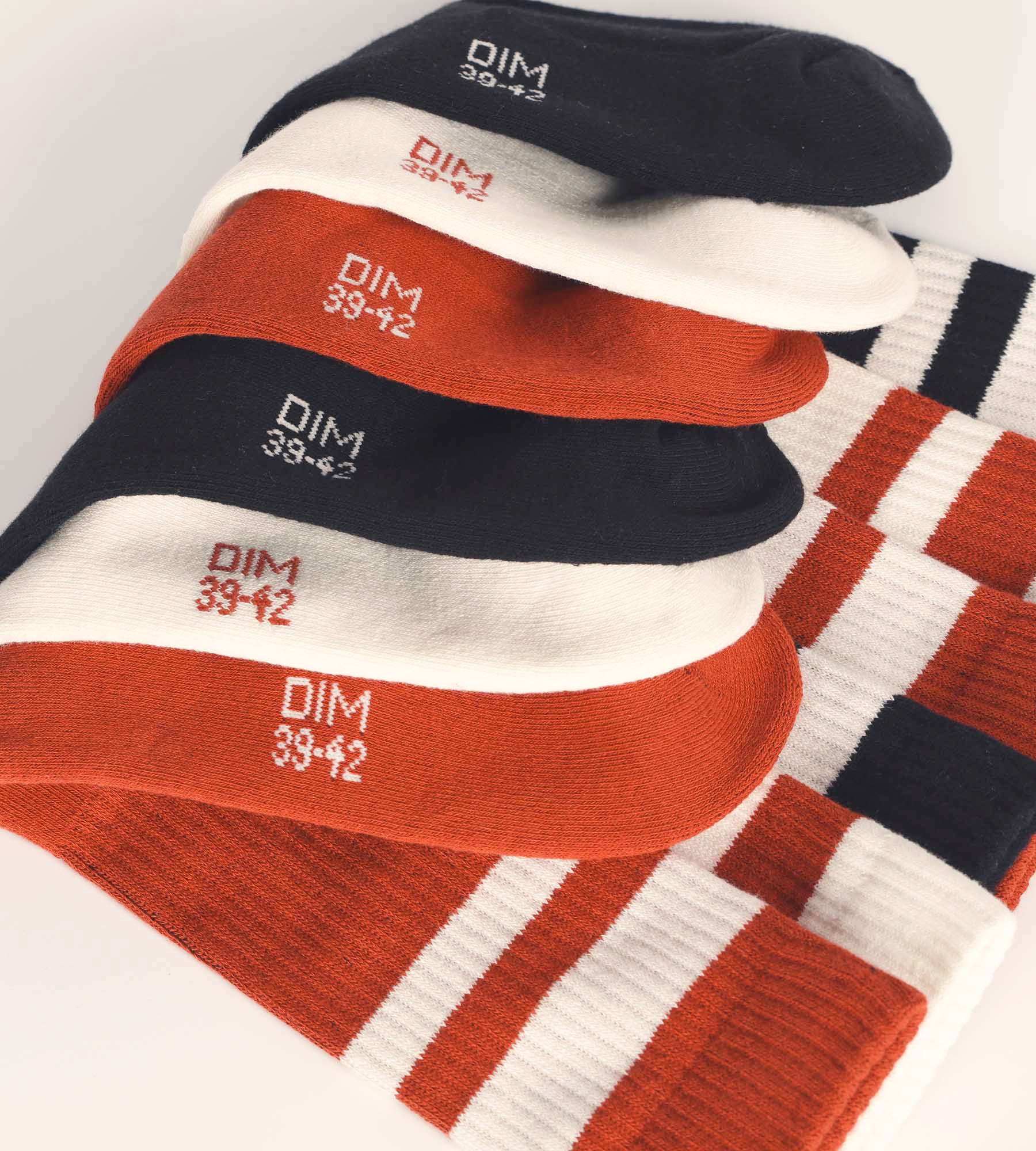 dim-lot-de-3-paires-chaussettes-homme-coton-rouge-ecodim-sport image 3