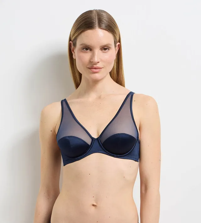 dim-x-ines-de-la-fressange-soutien-gorge-armatures-bleu-fonc image 1