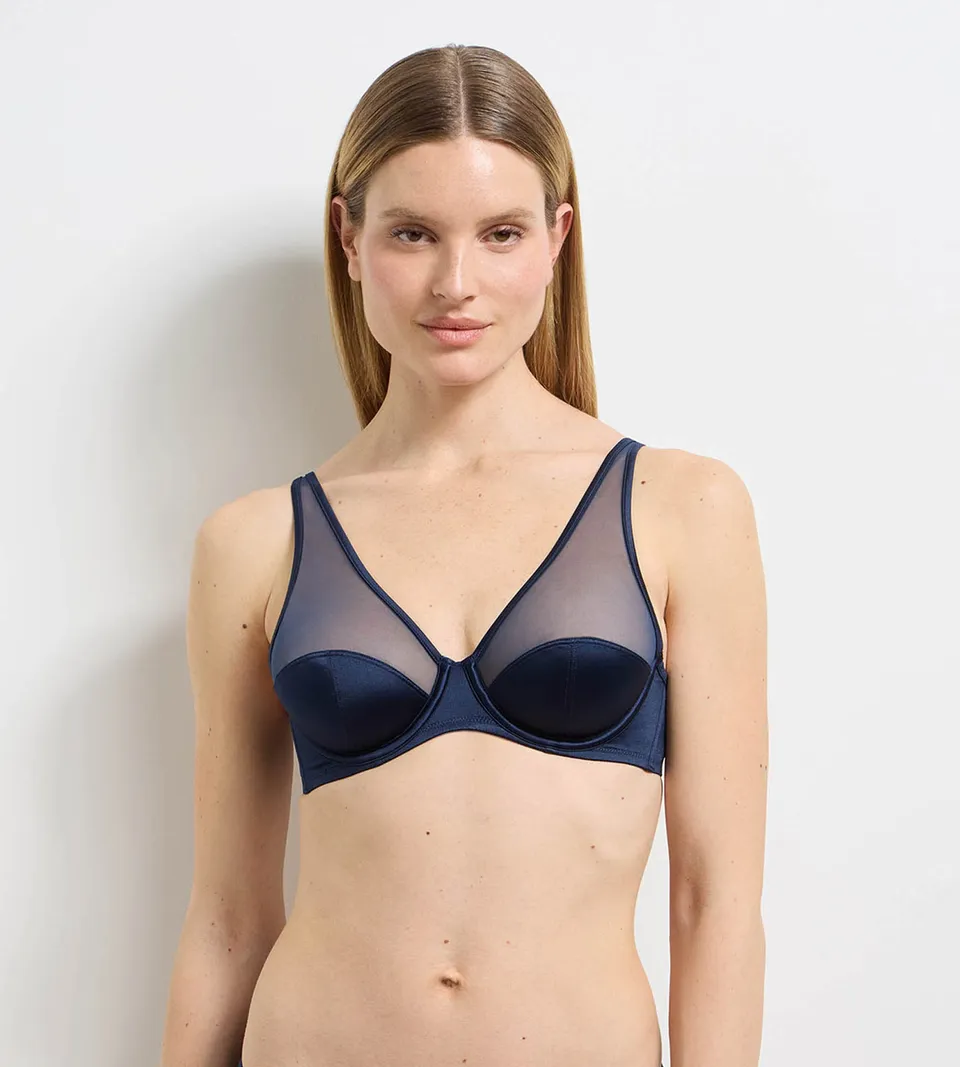 dim-x-ines-de-la-fressange-soutien-gorge-armatures-bleu-fonc image 1