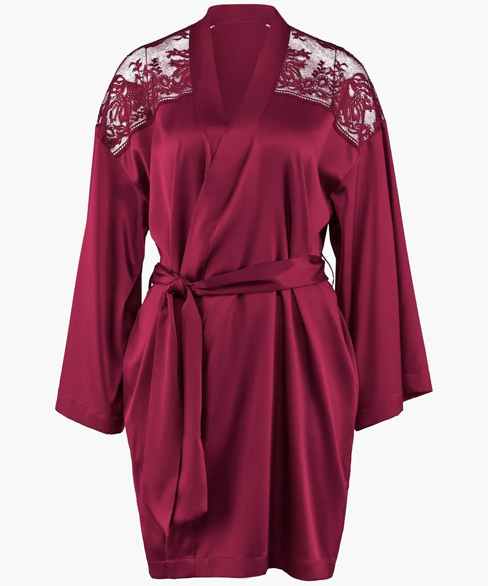 aubade-midnight-whisper-kimono-crimson-red image 1
