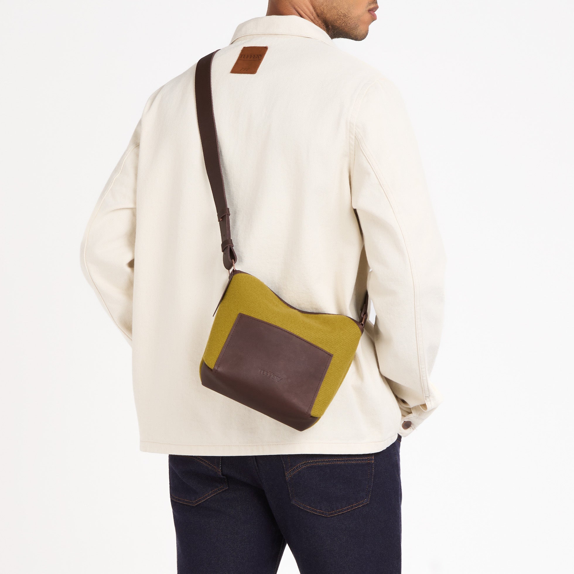 atelier-tuffery-sac-bandouli-re-cuir-laine-fran-aise-olive image 5