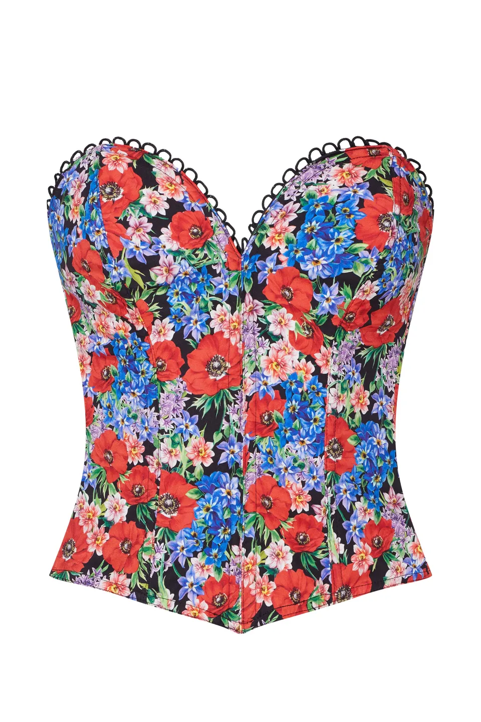 cadolle-altea-corset-bustier-noir-fleuri-en-satin image 1