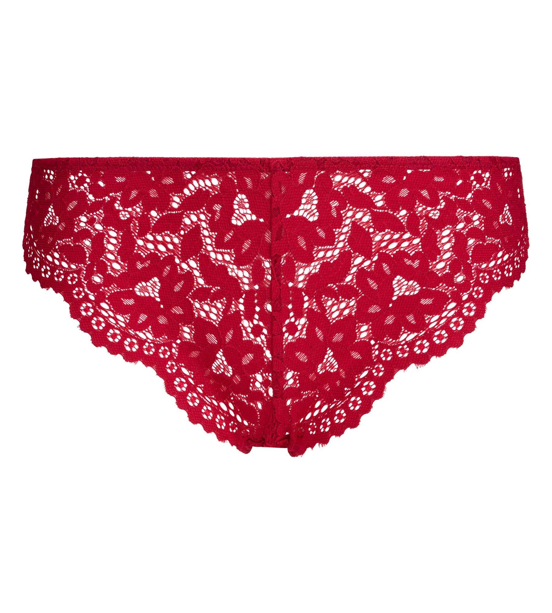 dim-burning-eclat-culotte-taille-haute-dentelle-lurex-rouge-femme image 5