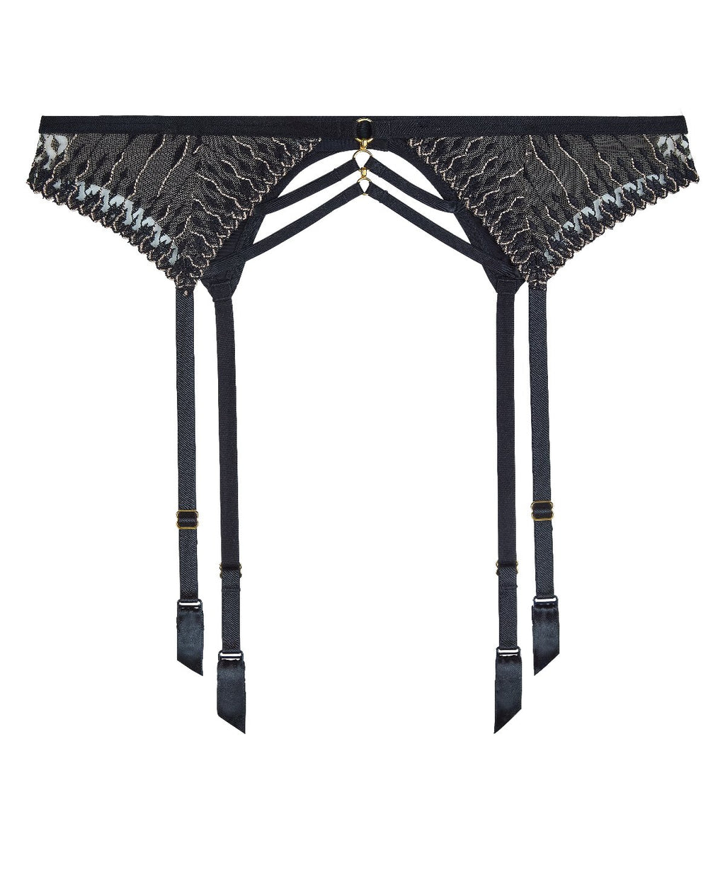 aubade-voodoo-kiss-porte-jarretelles-millenium-black-brod-lurex image 1