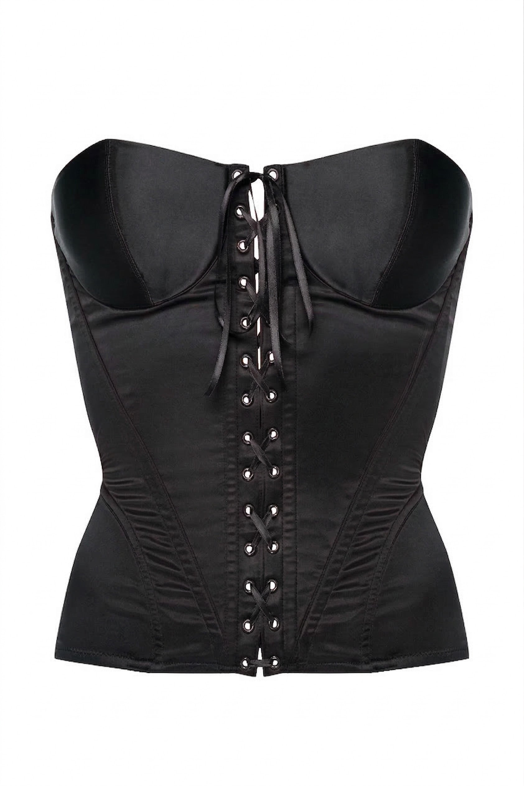 cadolle-corset-arrow-noir-satin image 1