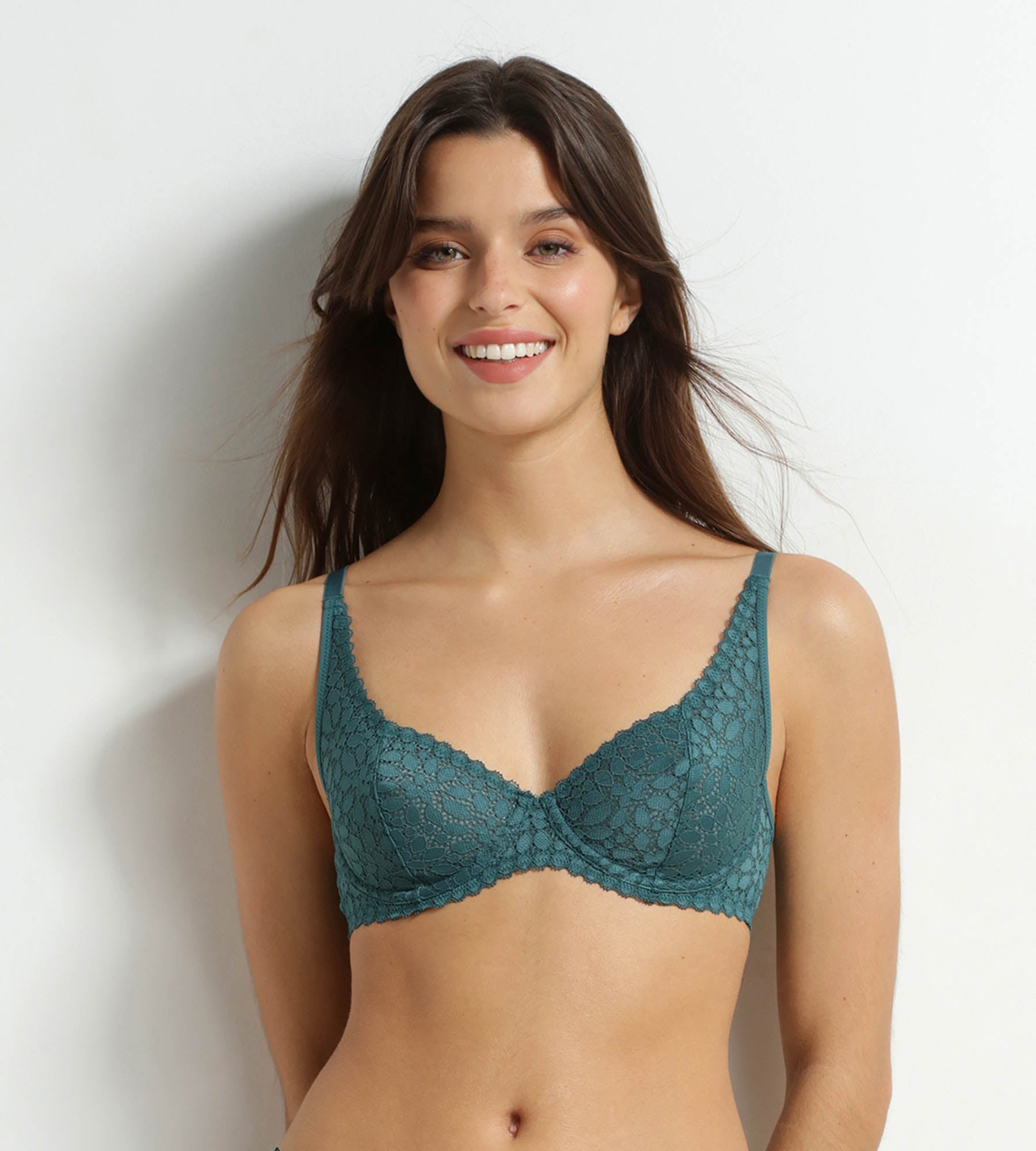 dim-daily-dentelle-soutien-gorge-armatures-vert-meraude image 2