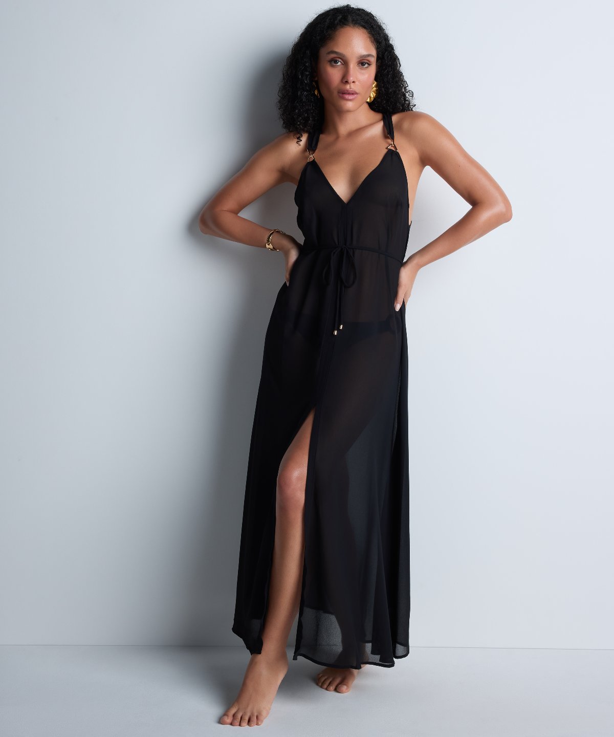 aubade-beach-walk-robe-longue-dos-nu-noir image 2