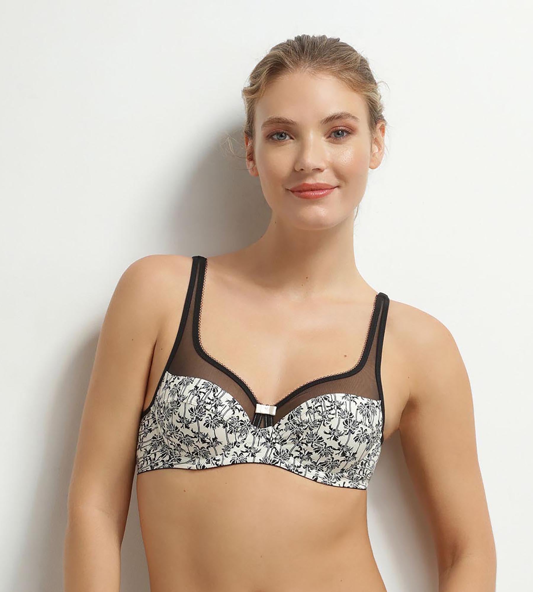 dim-generous-soutien-gorge-emboitant-a-armatures-palmiers-creme-noir image 2