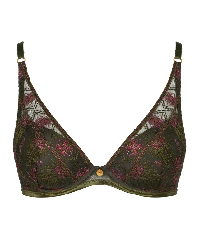 aubade-sound-of-heart-soutien-gorge-plunge-foulard-dark-garden image 1