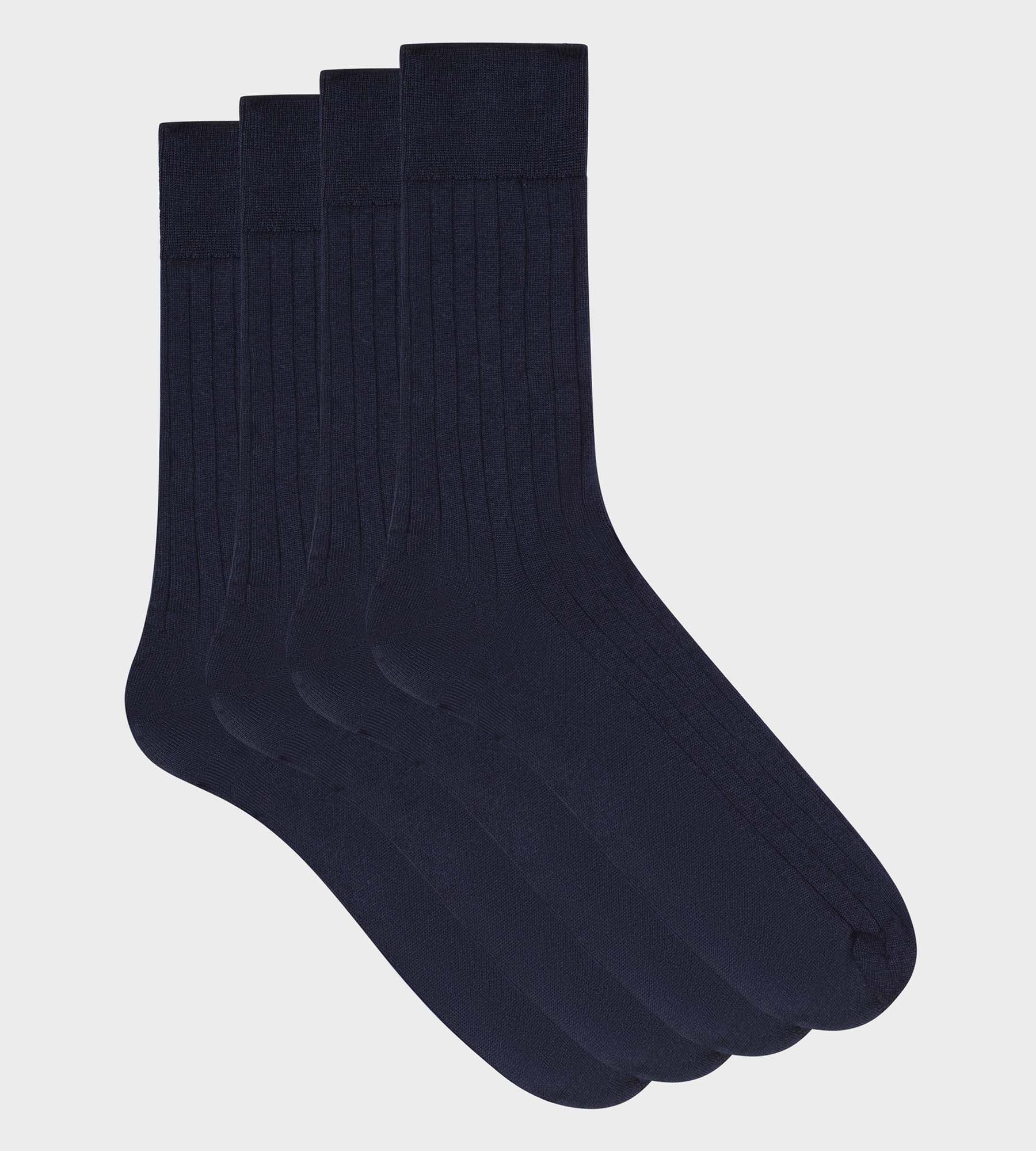 dim-fil-d-cosse-lot-de-2-paires-de-chaussettes-homme-bleu-marine image 2