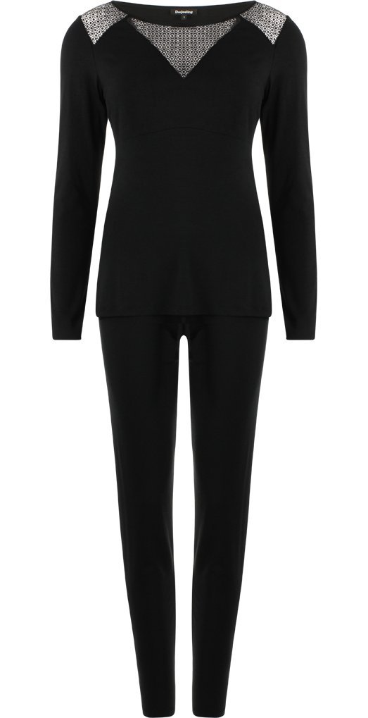darjeeling-constance-pyjama-modal-dentelle-noir-taille-4 image 1